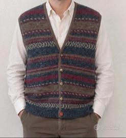 Gilet cardigan in lana anni 80 made in Italy tg. L