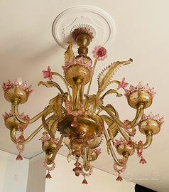 Lampadario in vetro di  murano