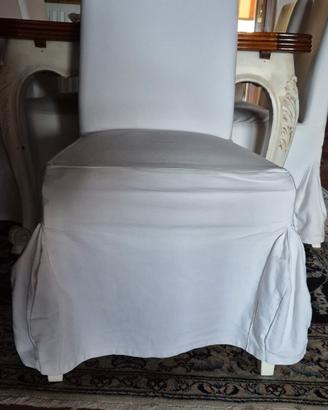 6 sedie  ikea  tessuto bianco