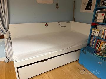 letto singolo con letto estraibile