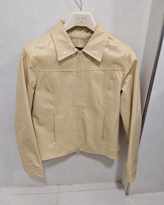Giacca Ecopelle Beige Crema Donna taglia L