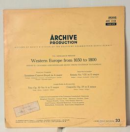 Archive Production Western Europe 1650-1800