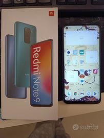 Redmi Note 9 4+128GB - Vetro rotto + 5 cover