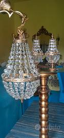 lampadario e abat-jour vintage impero 