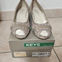 décolleté in pelle, camoscio 