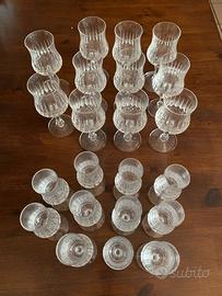 11+11 bicchieri in cristallo molato a mano