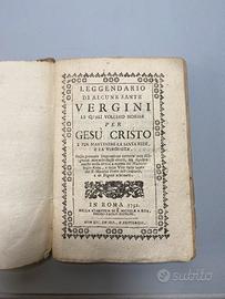 Libro Antico 1792 Illustrazioni Leggendario Sante