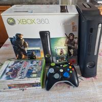 Xbox 360 con DUE PAD, GIOCO BUNDLE + CINQUE GIOCHI