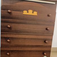 Mobiletto fasciatoio GoldenBaby noce anticato 