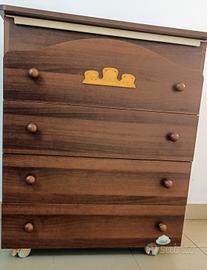 Mobiletto fasciatoio GoldenBaby noce anticato 