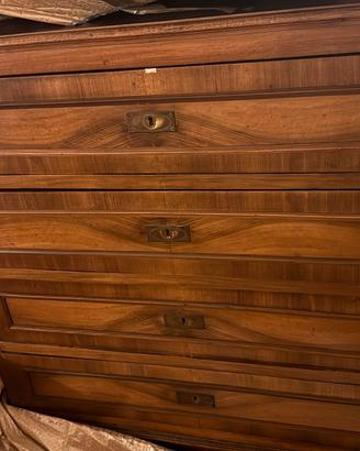 Cassettiera alta in legno antico pregiato