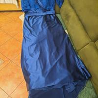 abito per cerimonia blu in pizzo 