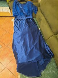 abito per cerimonia blu in pizzo 