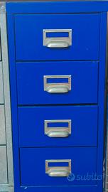 Cassettiera Viceversa 4 Cassetti alluminio Blu