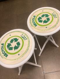 Set 2 sgabelli pieghevoli bianchi