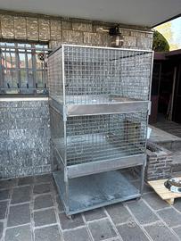 Gabbia acciaio inox per allevamento e veterinario