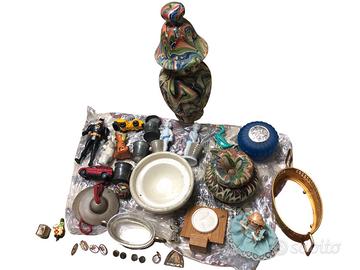 Lotto di oggettistica vintage gemelli scatoline