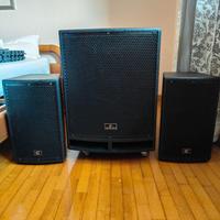 Impianto audio completo 2.1 con mixer, effetti...