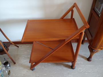 Carrello porta vivande vintage in legno – anni ’60