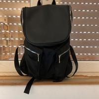 Zaino pelle e tessuto