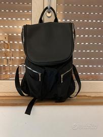 Zaino pelle e tessuto