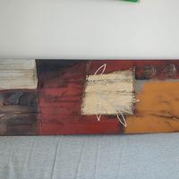 Quadro astratto 90x30 tonalità calde