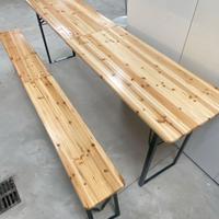 Tavolo da birreria + 2 panchine nuovo con scatola