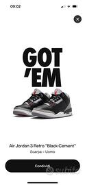 Nike jordan 3 black cement