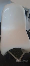 4 Sedie Panton in resina Bianco Lucido