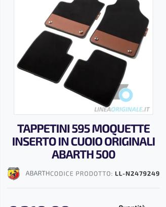 Fiat 595 Abarth tappetini originali