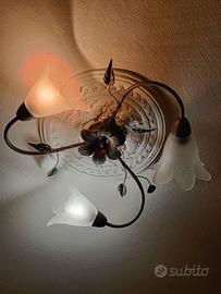 4 Lampadari Metallo e Vetro - Vari design