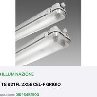 plafoniera Disano hydro per tubi neon o led 2x58