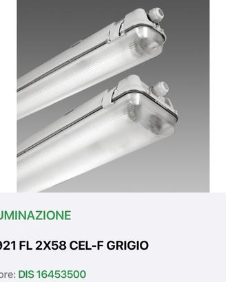 plafoniera Disano hydro per tubi neon o led 2x58