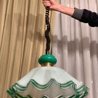 Lampadario vintage vetro ondulato (come nuovo)