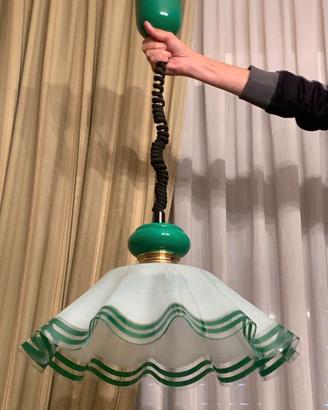 Lampadario vintage vetro ondulato (come nuovo)