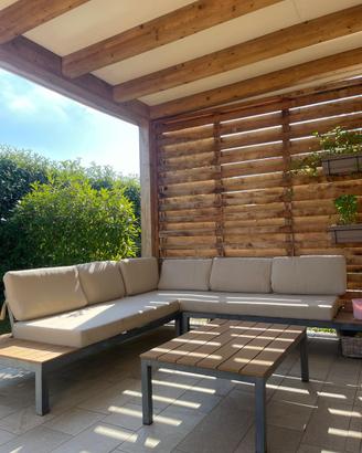 Salotto da giardino angolare Bizstore con tavolino