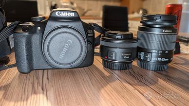 Canon EOS 2000D + 2 Obiettivi (18-55mm & 50mm f/1.