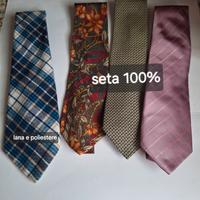 Set di 4 Cravatte (3 pura seta 100% 1 lana/poliest