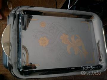 Vassoio saf 18/10 acciaio inox e oro zecchino