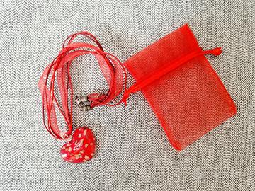 Collana cuore in vetro