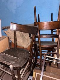 Sedie retrò marroni