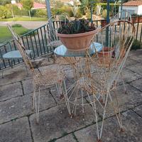 Tavolo giardino con sedie vintage