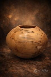 vaso artigianale in legno