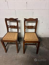 SEDIE IN NOCE IMPAGLIATE FINE 1800