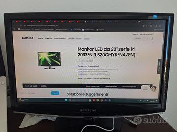 Monitor LED da 20" samsung schermo pc