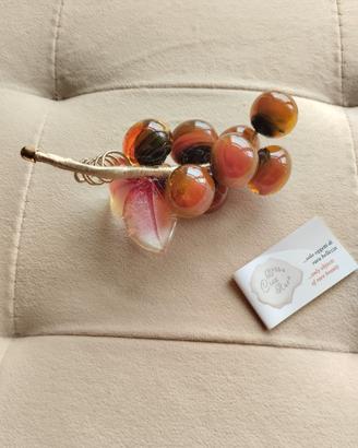 uva 9 acini in vetro di murano 