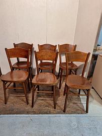Sei sedie vintage in legno curvato
