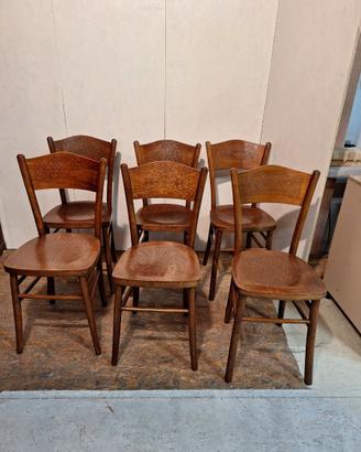 Sei sedie vintage in legno curvato