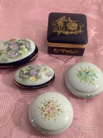 Limoges lotto 5 scatoline in ceramica vintage