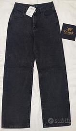 Jeans nero denim donna con strass  - Calliope
